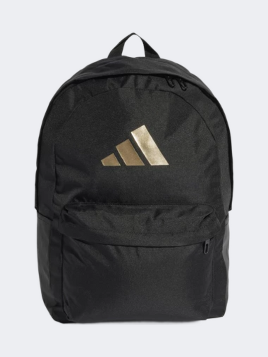 Adidas Classic Bars 3 Stripes Women Training Backpack Bag Black/Gold Metalic