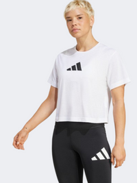 Adidas إسينشالز بيغ لوجو تيشيرت تدريب نسائي أبيض