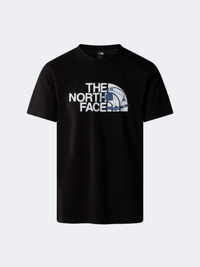 The North Face تيشيرت رجالي كاجوال جرافيك هاف دوم أسود/أبيض