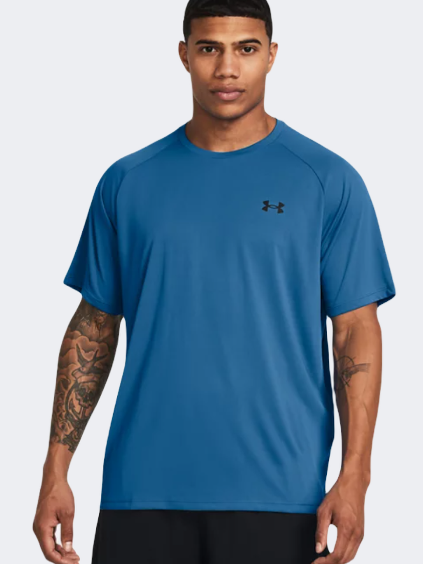 Under Armour تي شيرت تدريب للرجال Tech 2 لون فوتون أزرق/أسود
