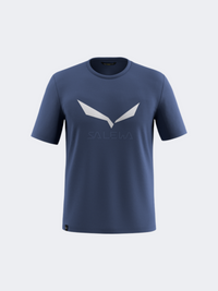 تيشيرت تنزه رجالي Salewa Solidlogo Dry بلون دينم داكن