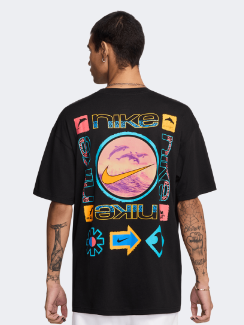 تي شيرت نمط حياة للرجال Nike Max90 Graphic أسود