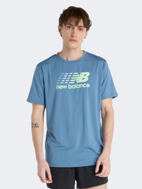 New Balance متعدد الألوان تي شيرت أداء رجالي شورلاين بلو