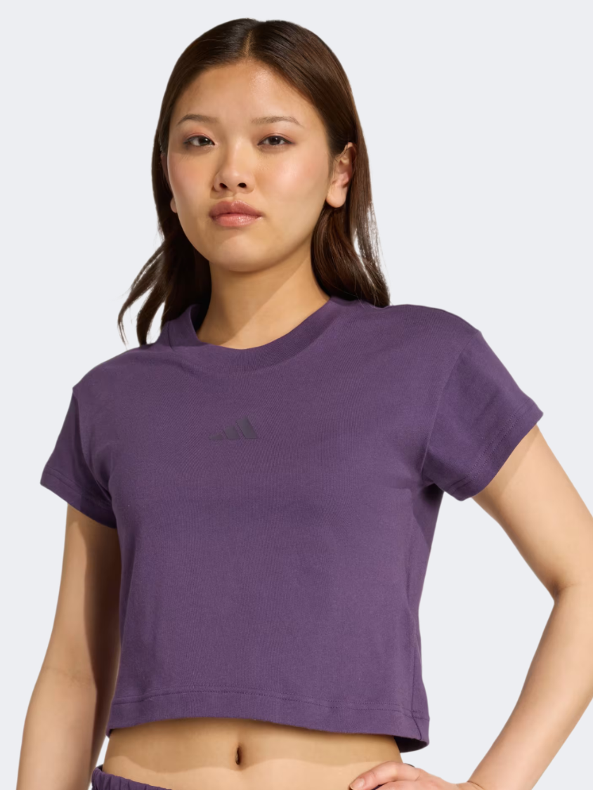 Adidas Future Icons Small Logo Baby Women Sportswear T-Shirt Aurora Plum