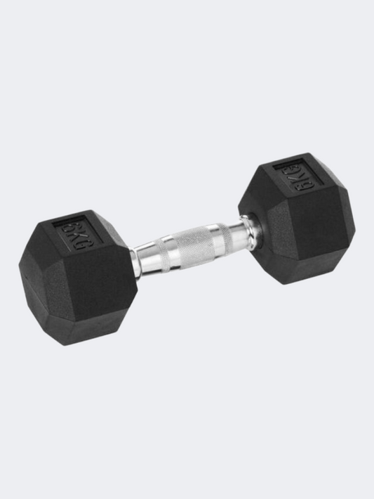Irm-Fitness Factory Rubber Hex Dumbbell 6Kg Weights Black