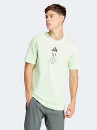 تيشيرت تدريب رجالي Strength Graphic من Adidas أخضر سبارك شبه