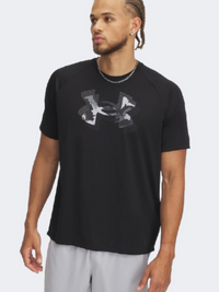 تيشيرت تدريب رجالي Under Armour Tech Print Fill أسود/أنثراسايت