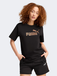 Puma إيسينشالز غرافيك أنيمال تيشيرت لايف ستايل نسائي أسود