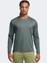 تيشيرت رجالي للجري بأكمام طويلة Miler من Nike أخضر/فضي عاكس