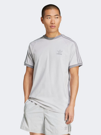 تيشيرت رجالي Adidas Adicolor Classics 3 Stripes Originals رمادي