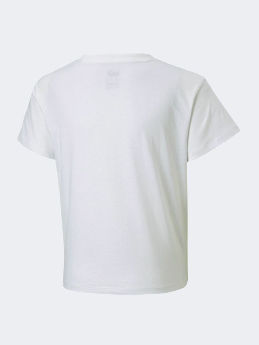 Puma Essentials+ Logo Knotted Girls Lifestyle T-Shirt White