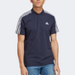 Adidas Essentials 3S Pique Small Logo Men Sportswear Polo Long Sleeve Legend Ink/White