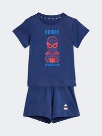 طقم رياضي للأولاد الرضع Adidas Marvel Spider-Man تيشيرت أزرق داكن
