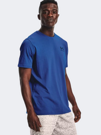 Under Armour Sportstyle Left Chest Logo رجالي ترينينغ تيشيرت تك أزرق/أسود
