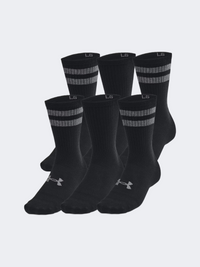 جوارب نمط حياة للجنسين Under Armour Essential 6 Pack أسود