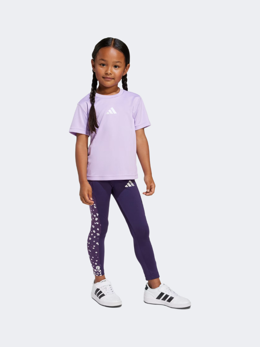 Adidas Train Essentials Glam Print Sport Little-Girls Training Set Powder Plum