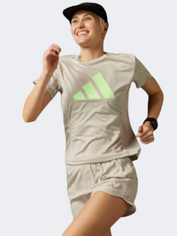 تيشيرت جري نسائي Adidas Run It بوتي رمادي