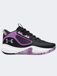 Under Armour لوكداون 6 جي إس-أحذية كرة سلة أولاد أسود/بيربل آيس