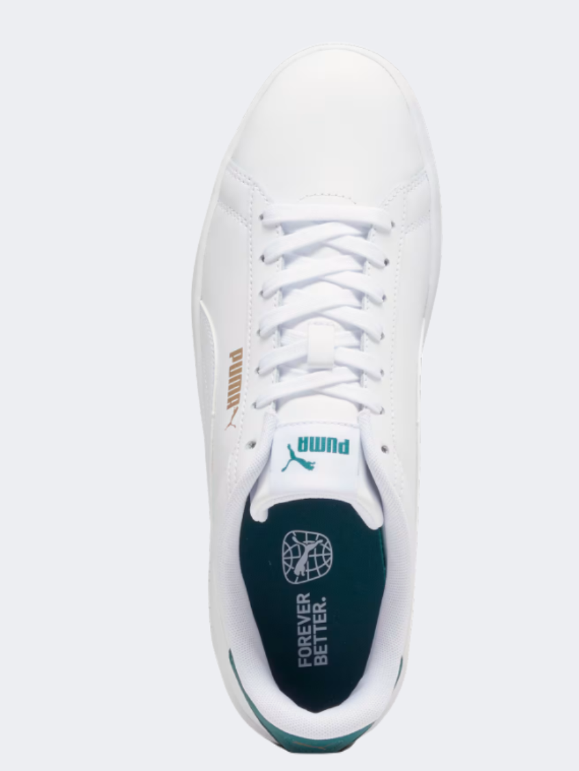 حذاء Puma Smash 3 L للرجال نمط الحياة أبيض/مالاكيت/ذهبي