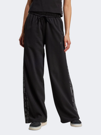 Adidas Animal Print 3 Stripes Open Hem Women Sportswear Pant Black/Multicolor