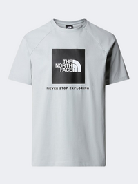 تي شيرت رجالي لايف ستايل The North Face Raglan Redbox لون رمادي فاتح