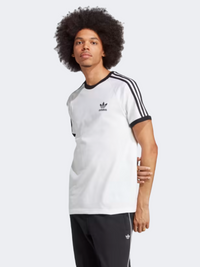 تيشيرت رجالي Adidas Adicolor Classics 3 Stripes Original أبيض/أسود