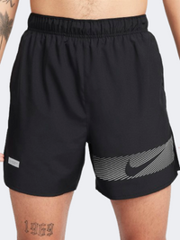 Nike تشالنجر فلاش شورت جري رجالي أسود/فضي