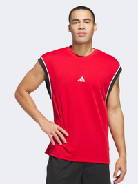 Adidas All-World Sleeveless Men Basketball Tank Team Power Red