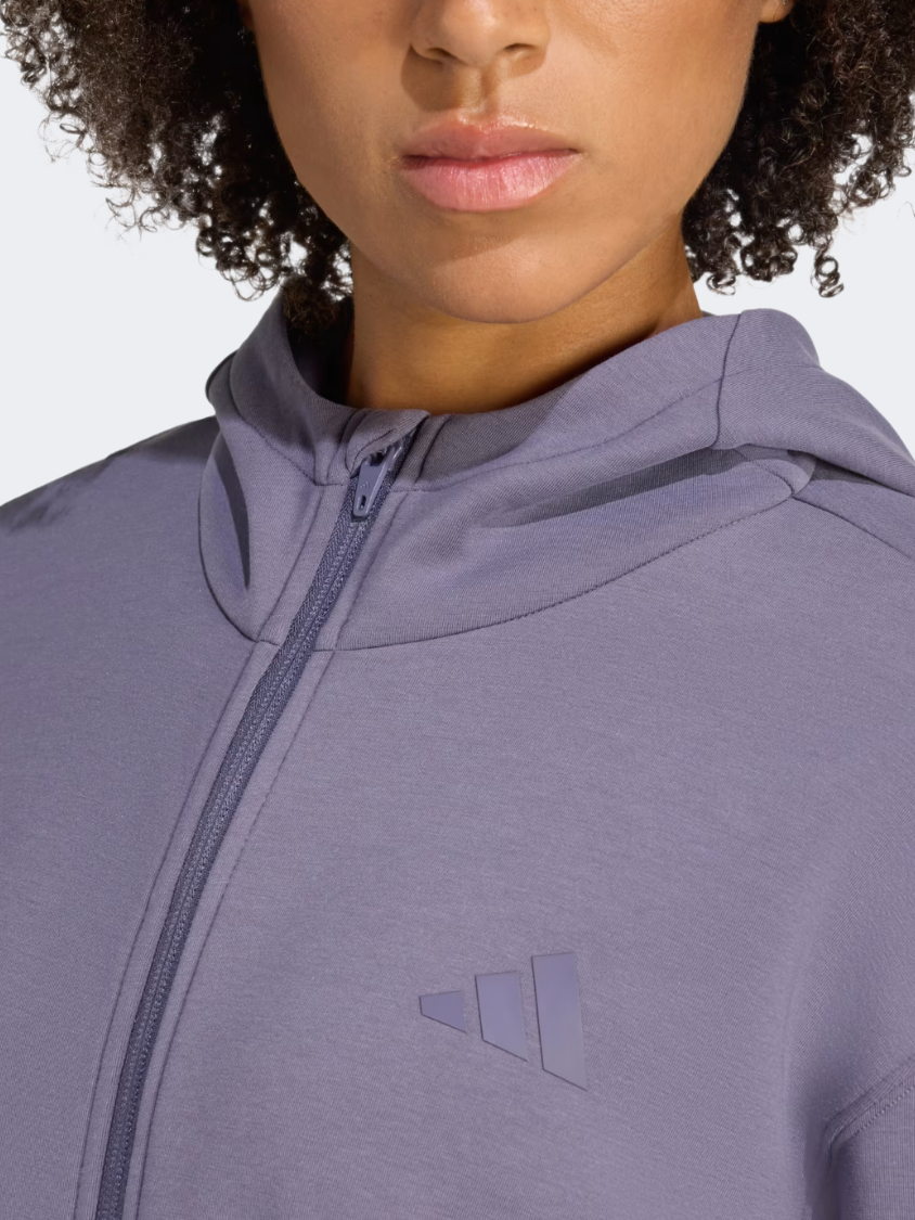 Adidas Designed 4 Training Full-Zip Hooded Women Training Hoody Preloved Violet