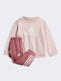 Adidas Badge Of Sport Logo بيبي-بنات سبورتس وير طقم وردي/أبيض