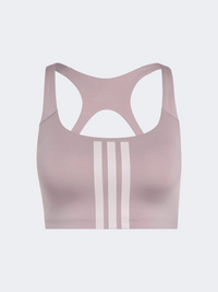 حمالة صدر تدريب نسائية من Adidas Optime Workout 3 Stripes Preloved لون تين/ثلج