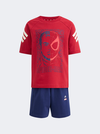 طقم ملابس رياضية للأولاد الصغار من Adidas مارفل سبايدر مان نشط بني/كحلي