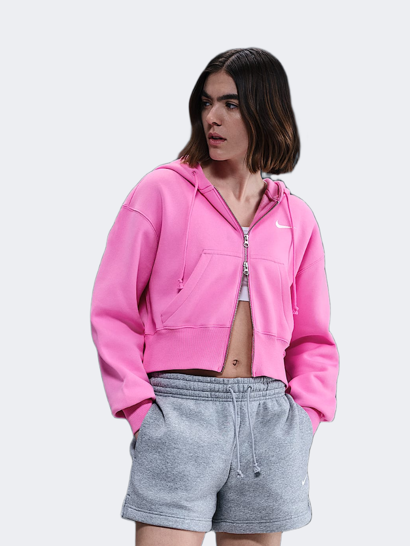 نايك سبورتسوير فينيكس فليس نساء Lifestyle هودي وردي مرح/سيل