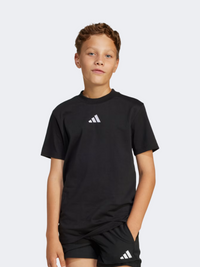 تيشيرت رياضي للجنسين الأطفال Adidas Essentials أسود/أبيض