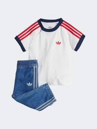 Adidas دنيم أولاد بيبي Originals طقم أزرق/أبيض