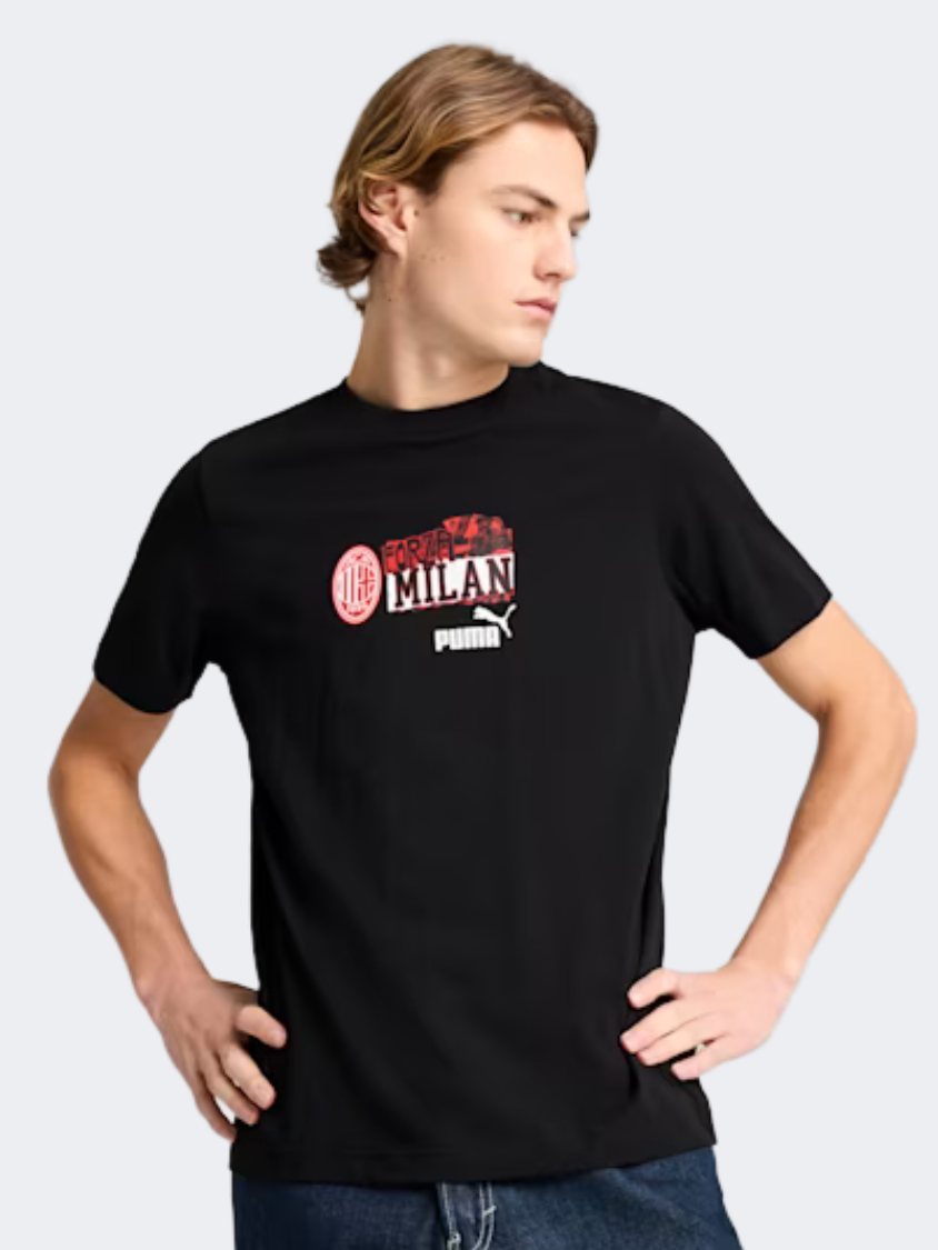 Puma Ac Milan Men Football T-Shirt Black/Red