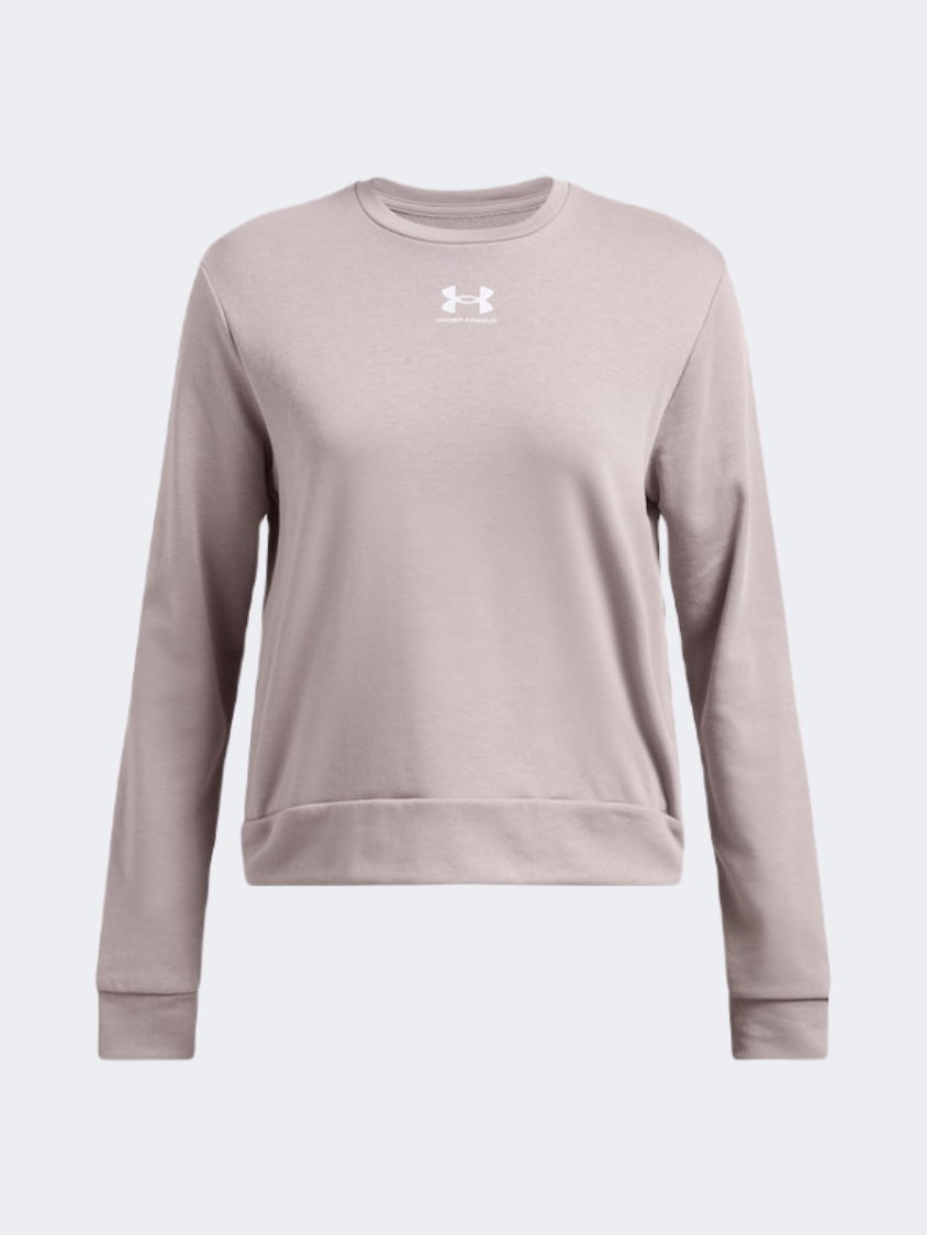Under Armour Rival Terry Women Lifestyle Sweatshirt Tetra Grey/White