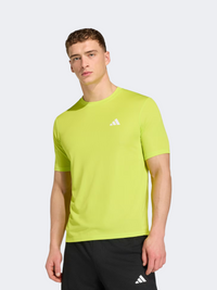 تيشيرت تدريب رجالي من Adidas Workout Essentials Base باللون الأصفر الشمسي الفاتح