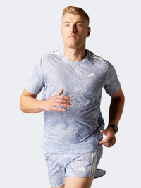 Adidas Own The Run Climacool 3-Stripes Men Running T-Shirt Grey/Violet Tone