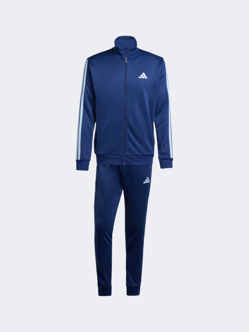 Adidas 3 Stripes French Terry Men Sportswear Tracksuit Dark Blue