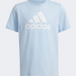Adidas Essentials Big Logo Boys Sportswear T-Shirt Sky Blue/White
