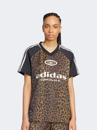 تيشيرت نسائي Adidas Satin Originals متعدد الألوان/بني