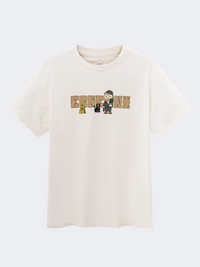 تي شيرت إركي كرو للرجال نمط حياة جبنة أبيض