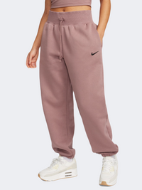 Nike سبورتسوير فينكس فليس هاي رايز بنطال نسائي واسع أسلوب حياة موف مدخن/أسود
