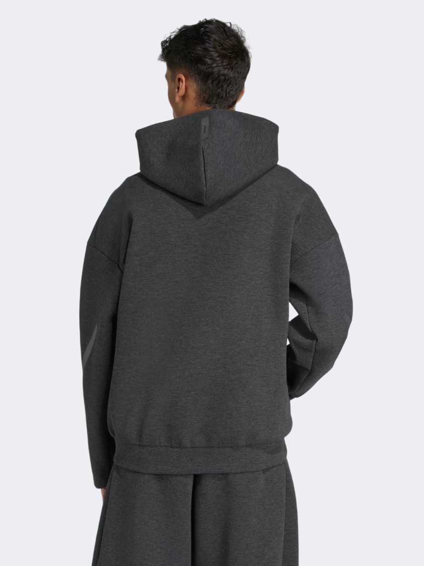 Adidas Z.N.E. Premium Full-Zip Men Sportswear Hoody Black Melange