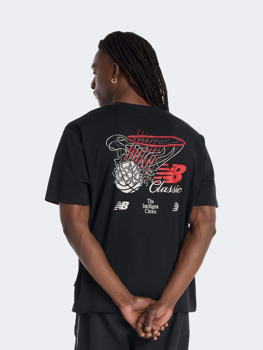 New Balance Hoops Classic Graphic Men Lifestyle T-Shirt Black