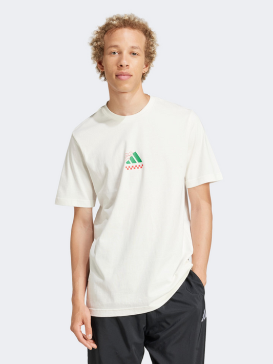 Adidas Lounge Pizza Graphic Men Sportswear T-Shirt Off White