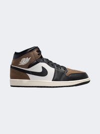 Nike Air Jordan 1 Mid حذاء كرة سلة للرجال أسود/بالومينو/أحمر