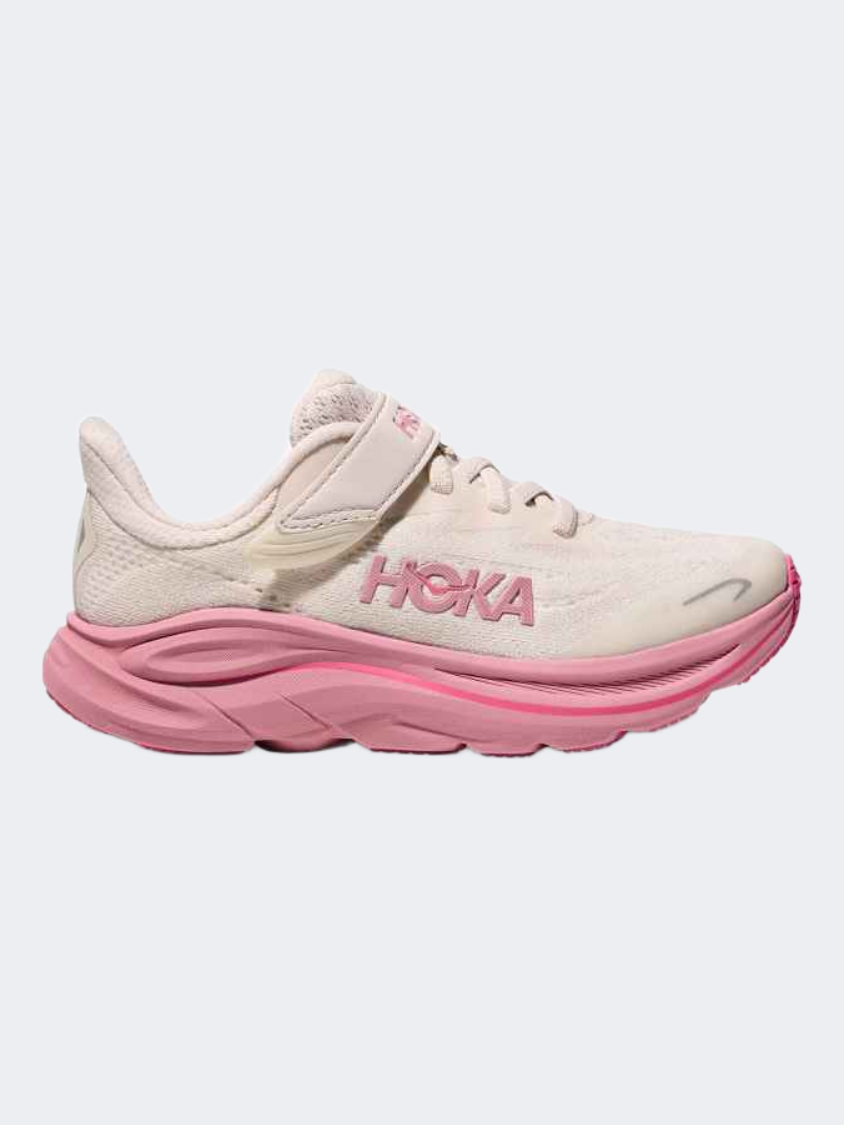 حذاء جري للبنات Hoka Clifton 10 Ps وردي كريمي