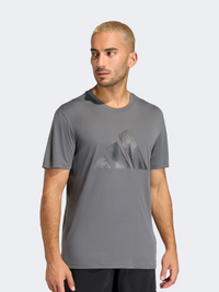 تيشيرت جري رجالي Adidas Adi 365 Essentials Brand Love رمادي فايف
